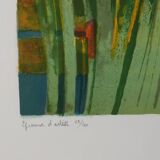 Paul Collomb: The blue irises, original signed lithograph.