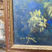 Huile sur toile fleurs G de Marco 50X60