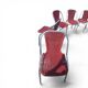 6 x red aluminium indoor/outdoor chair with synthetic weave (wicker/rattan look) 1980s
