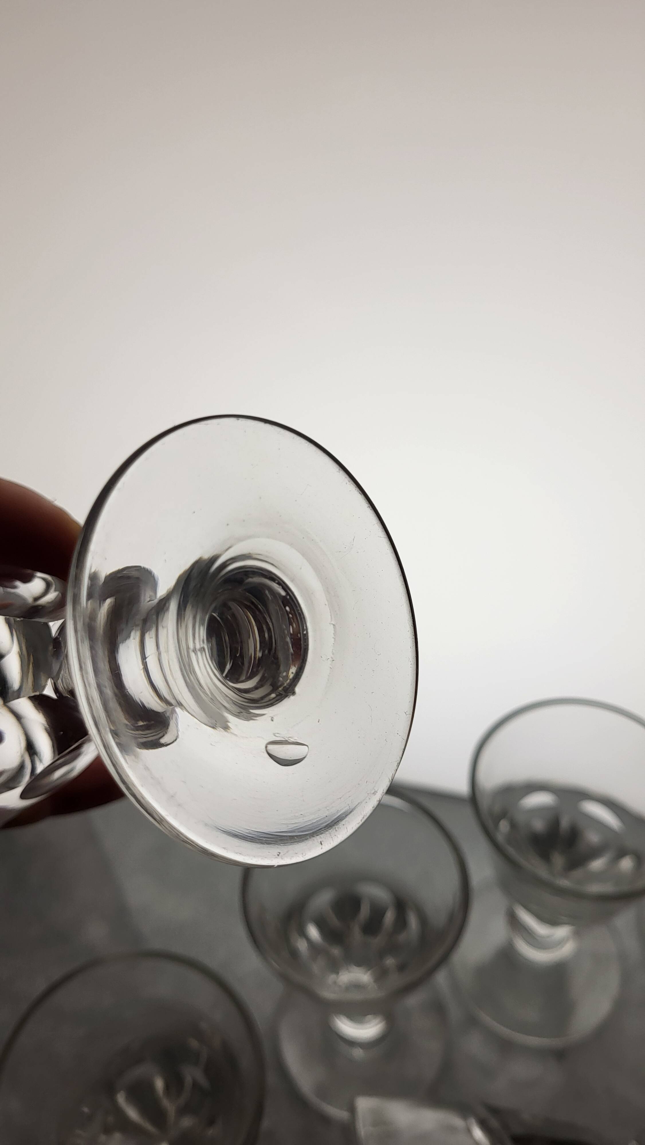 6 19th century bistro counter glasses