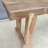 Restored solid wood workbench