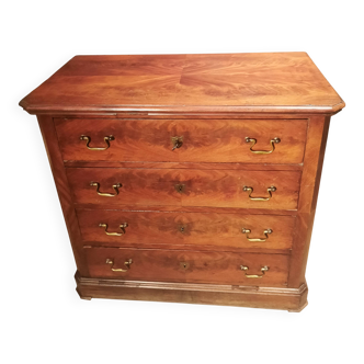 Small Louis Philippe chest of drawers with cut corners.