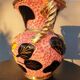 Vase Vallauris 1950 rose noir et jaune