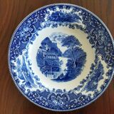 8 blue & white soup plates Broadhurst, Lunéville, Myott and Royal Sphinx Regout Maestricht