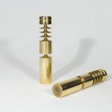 pair of scandinavian brass candlesticks  circa 1960