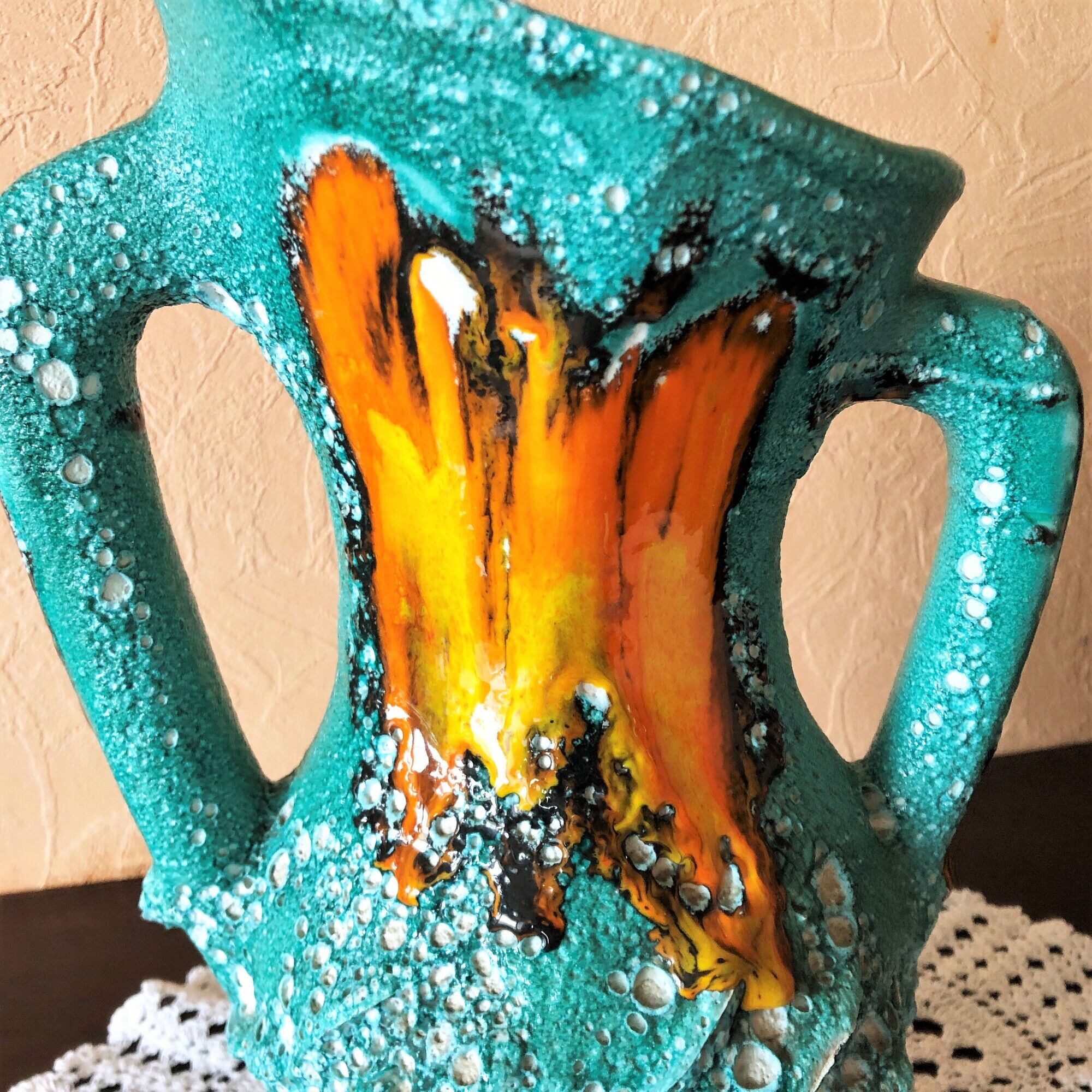 Vase 32 cm "écume de mer" Fat Lava Vallauris 1950