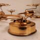 Set Hollywood Regency Wandlampe vergoldet Messing Swarovski-Kristalle Palwa