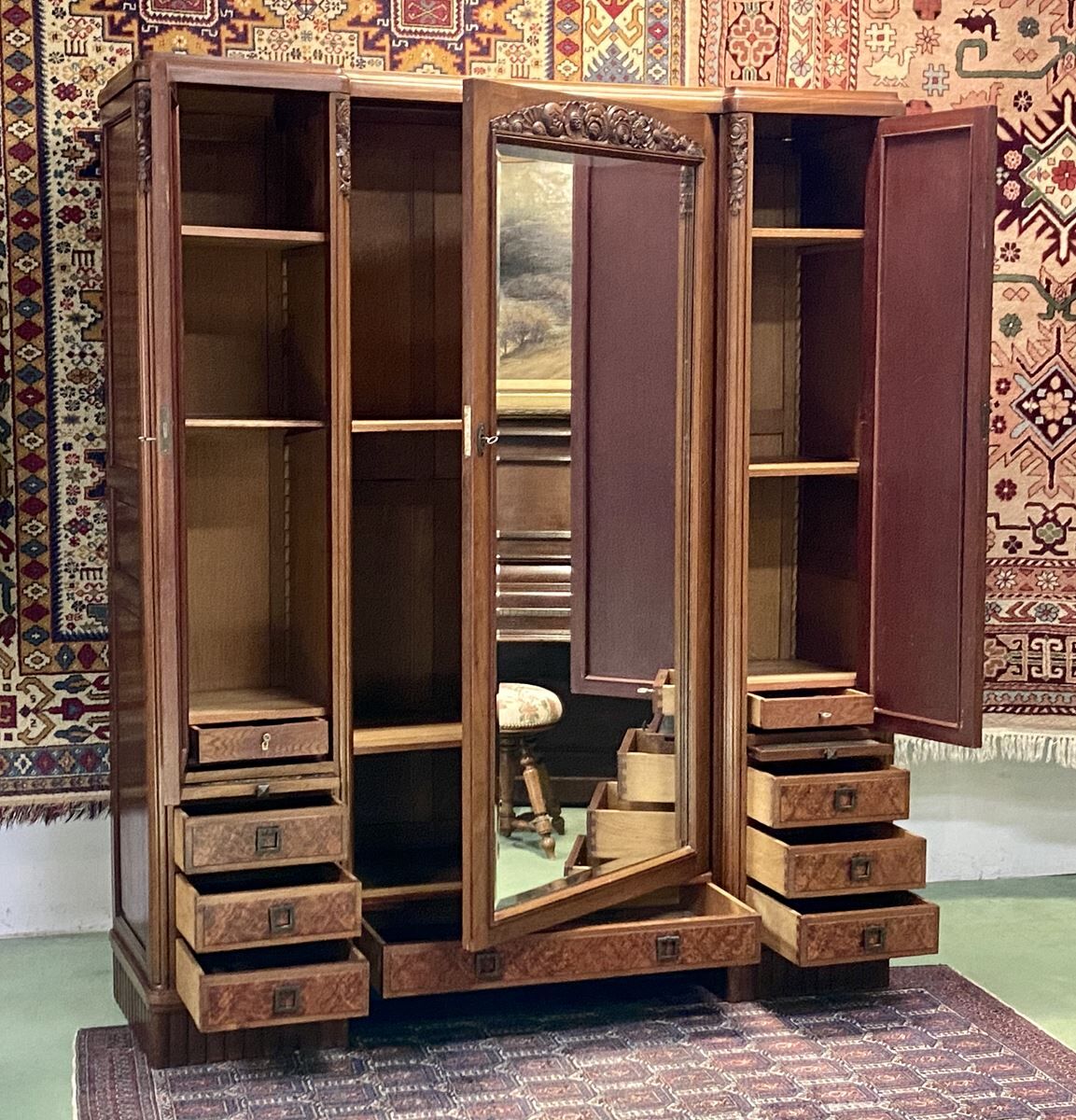 Dressing art deco walnut wardrobe