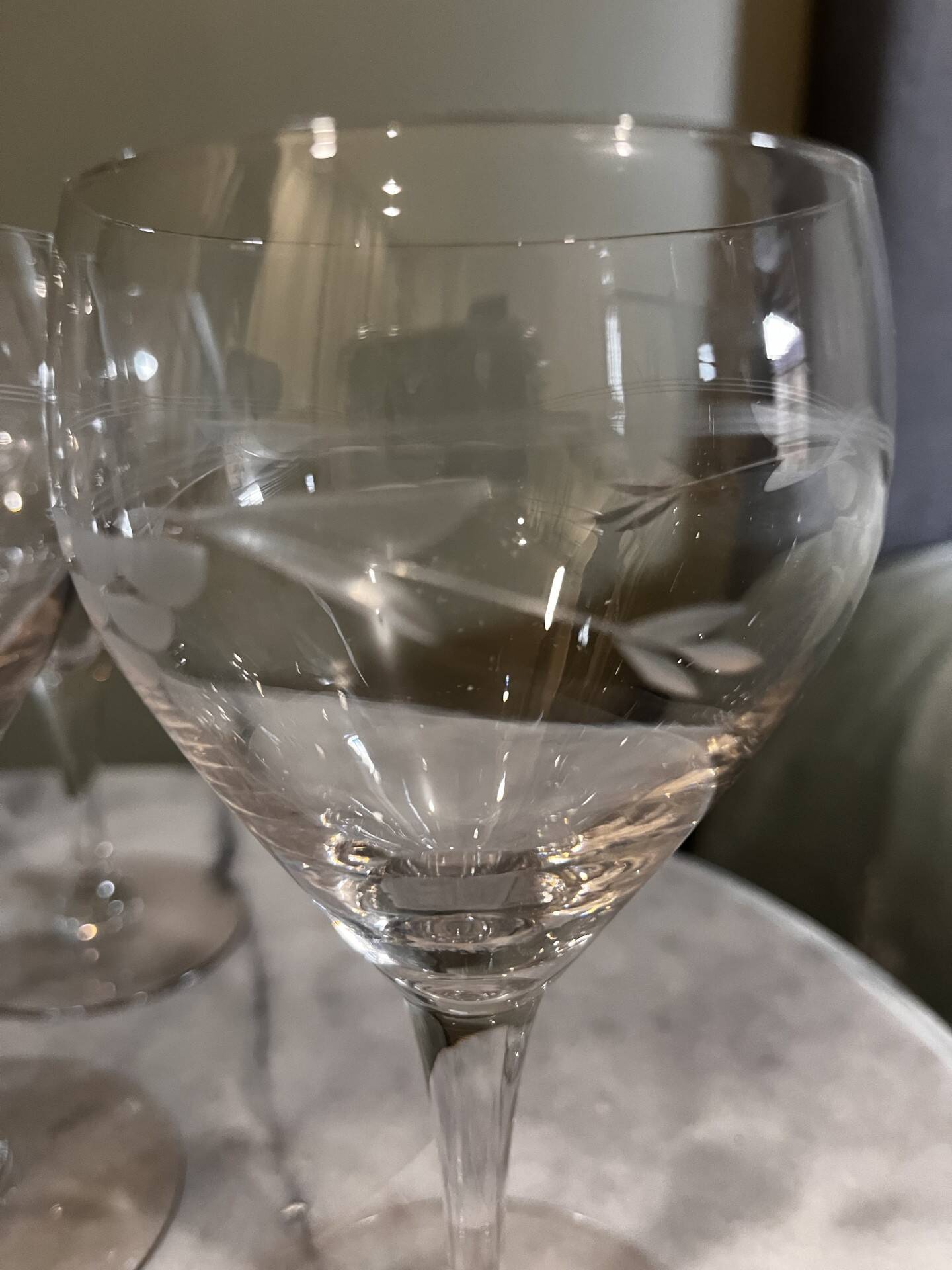 Antique engraved glasses