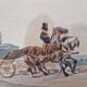 Johnny Audy (active 1840-1880) - Watercolor on paper - "The diligence" - Signed lower right