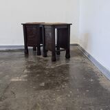 Vintage oak stools made in Worpswede Germany