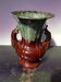Former Vase ADP Enamelled Ceramics Brown Blue Green Frames - Vintage Anses