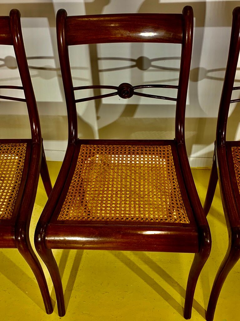 4 chaises style directoire en acajou massif