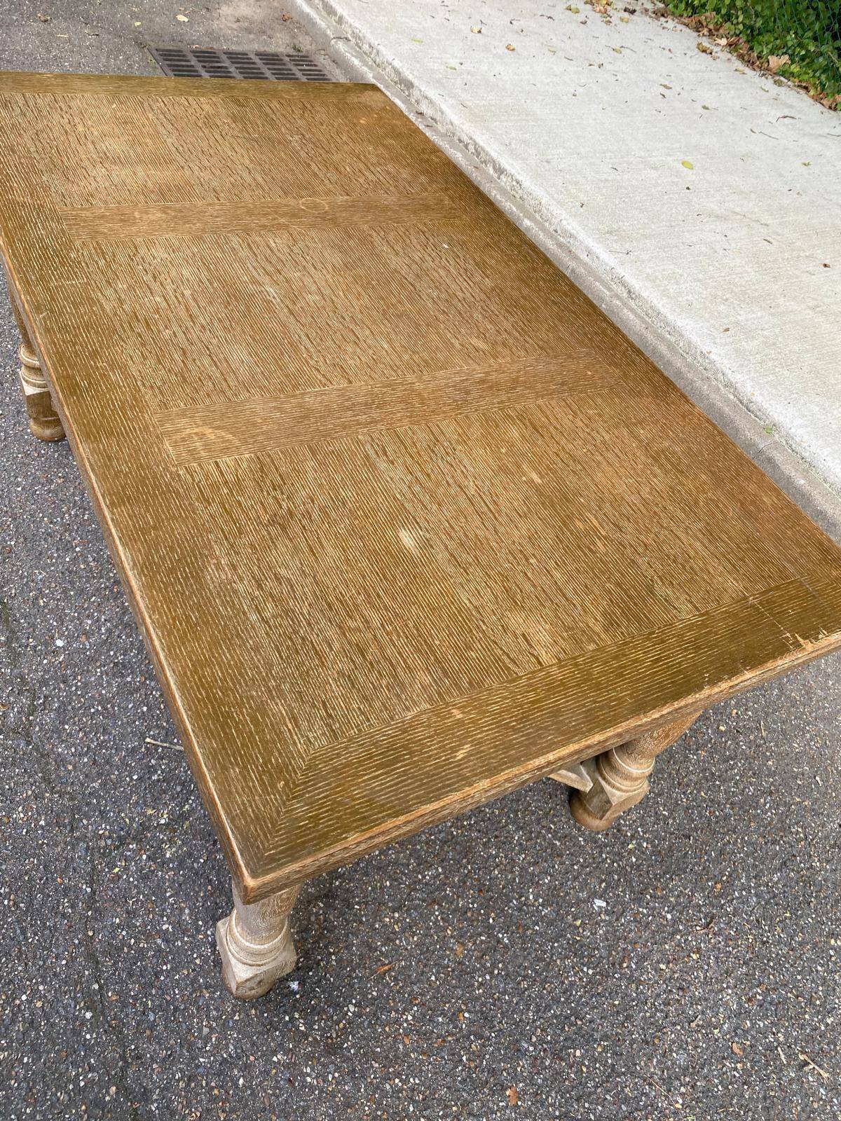 Table à manger de ferme extensible renaissance espagnol patinée 10 places