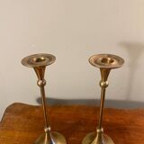 Pair of gilded brass candlesticks