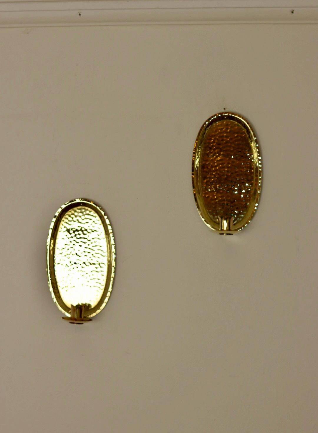 Pair Of Mid Century Swedish Brass Sconces