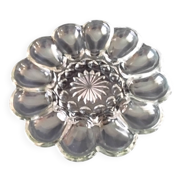 Vintage glass egg serving dish