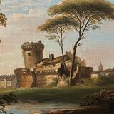 Old landscape. Oil on canvas.