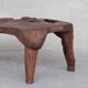 Table de bureau primitive en bois massif inhabituelle