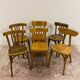 Set of 6 mismatched bistro chairs including Baumann and Luterma chairs