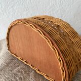 Small vintage braid wicker shelf