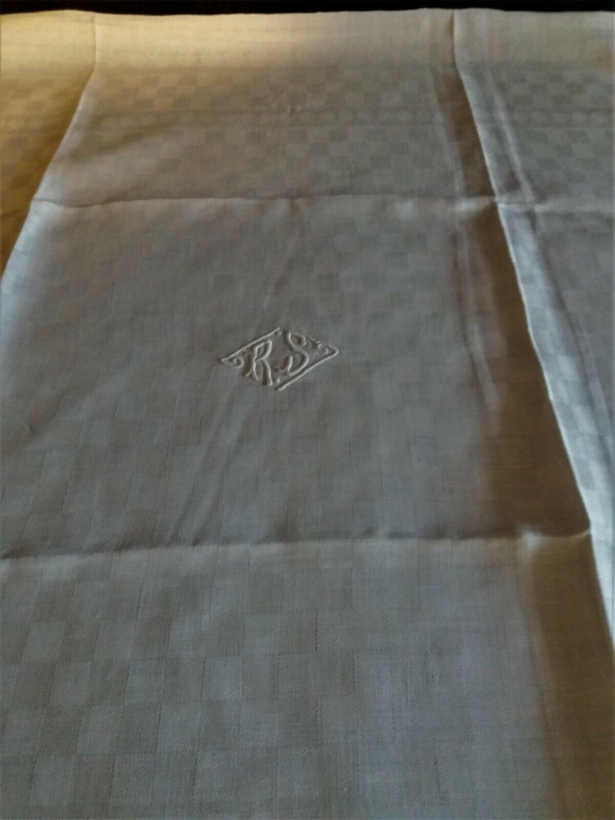 Table linen damask monogram ten napkins tablecloth 200 X 210 cm