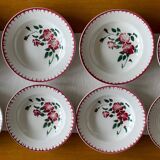 8 antique deep plates in Sarreguemines earthenware.