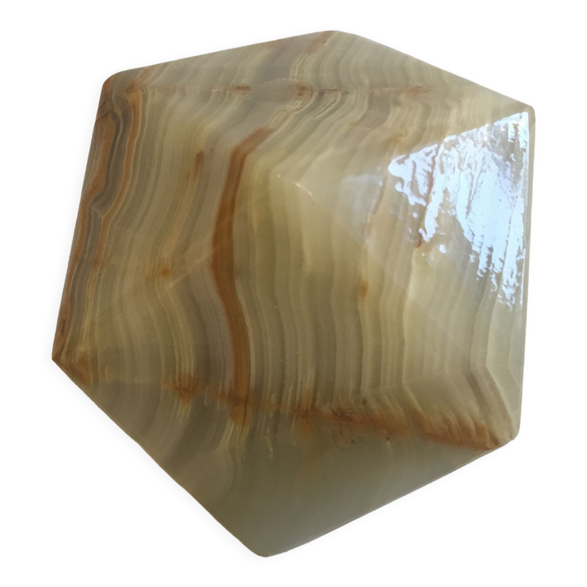 Presse papier en marbre d'onyx vintage