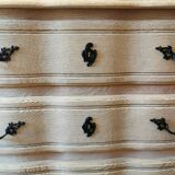 Curved chest of drawers raw oak 3 drawers