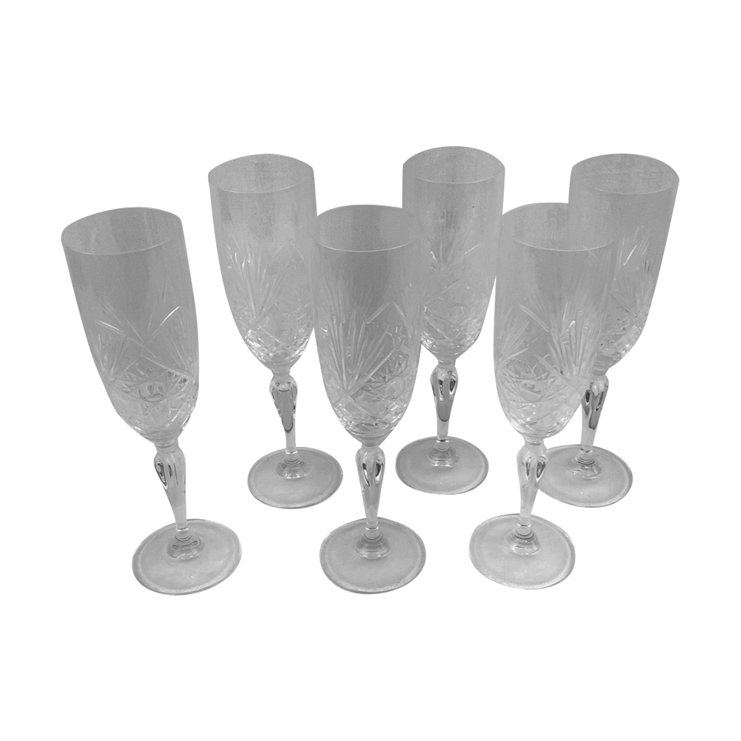 6 Baccarat crystal flutes made in france