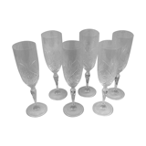 6 Baccarat crystal flutes made in france