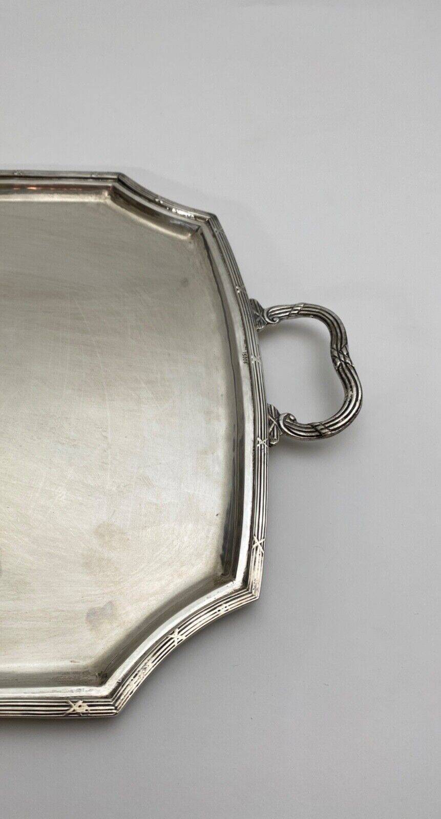 Large 19th century Louis XVI style silver metal tray
