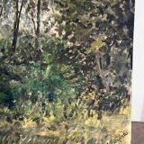 "Trees" oil on cardboard signed