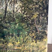 "Trees" oil on cardboard signed