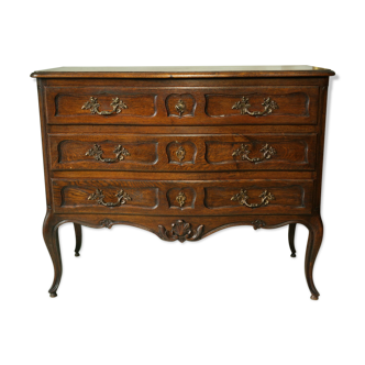 Louis XV style chest of drawers in solid oak, 20th century