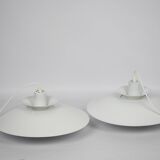 Pair of 2 vintage pendant lamps Volga by Kurt Wiborg, Jeka, 1980s