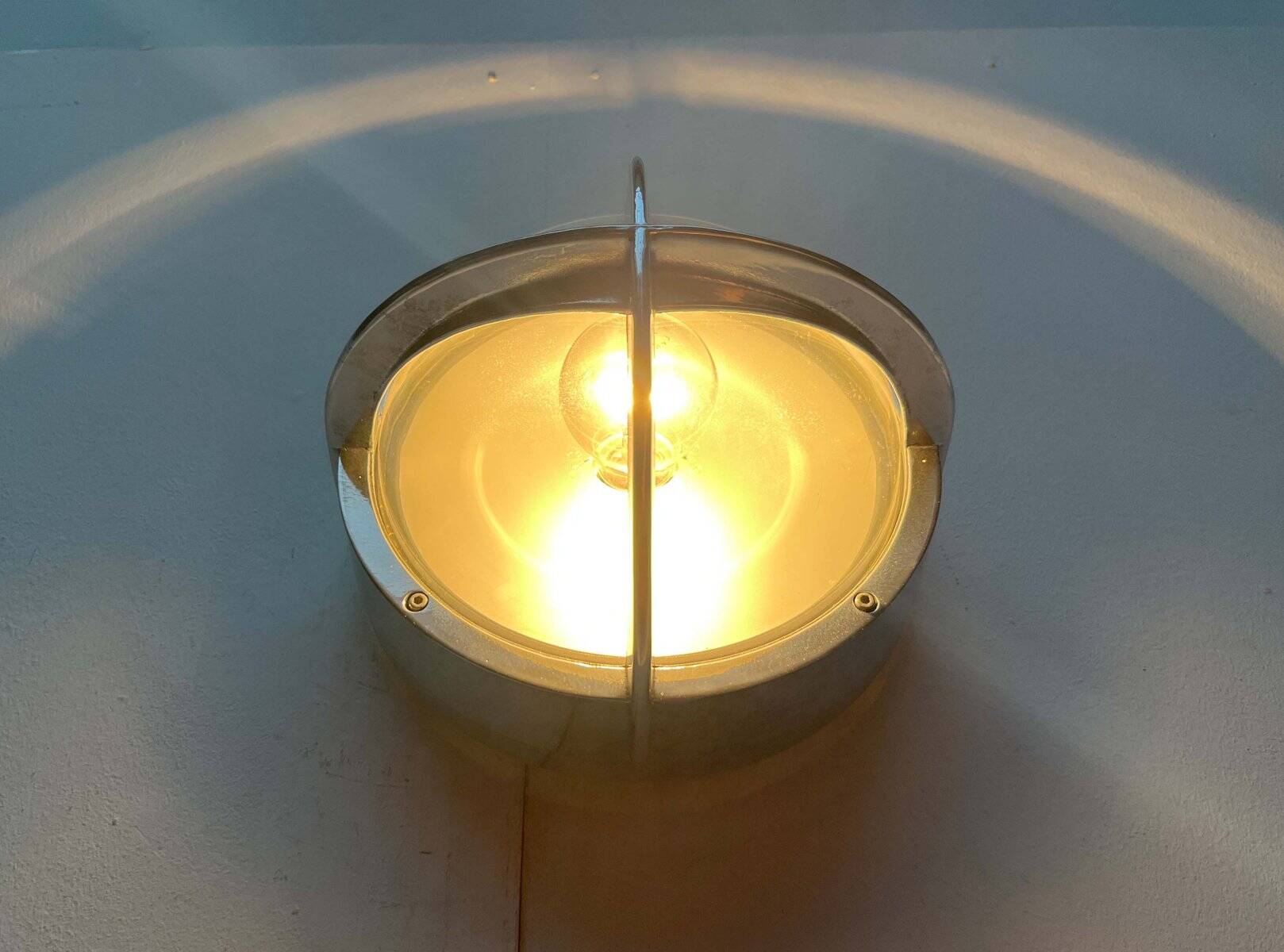 Mid-century Danish metal outdoor wall light model Pirate by Eva Koppel, Nils Koppel, Gert Edstrand for Nordisk Solar, 1960s.