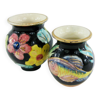 Petits vases en céramique de Monaco - Vallauris France - vintage années 50