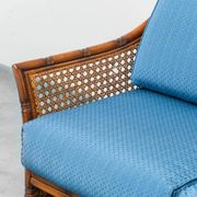 Vintage 2-seater sofa in bamboo and Vienna straw 1960s modernism