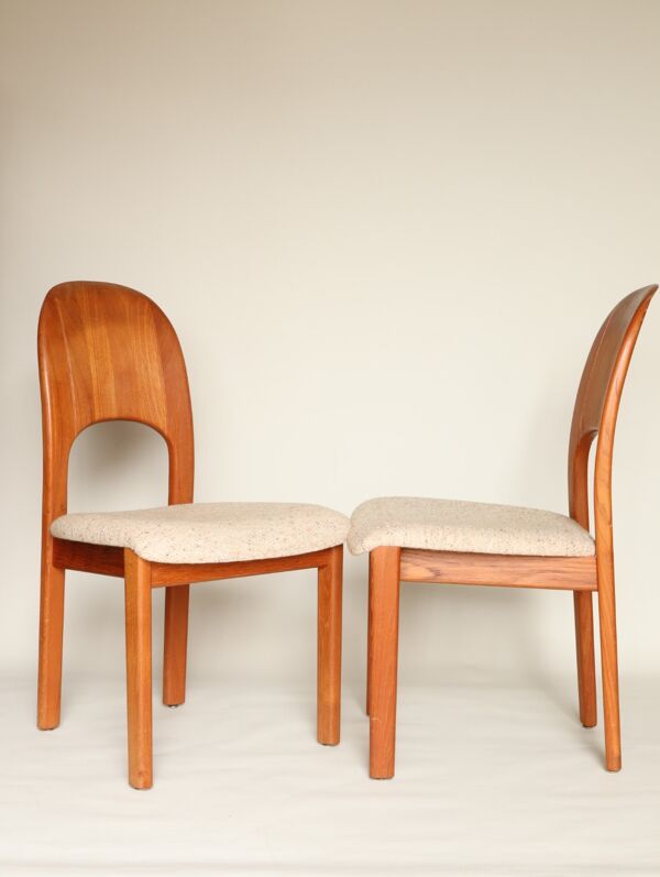 Chaises de salle à manger danoises en bois de teck pour salle à manger Design scandinave Chaises modernes en bois de teck du milieu du siècle