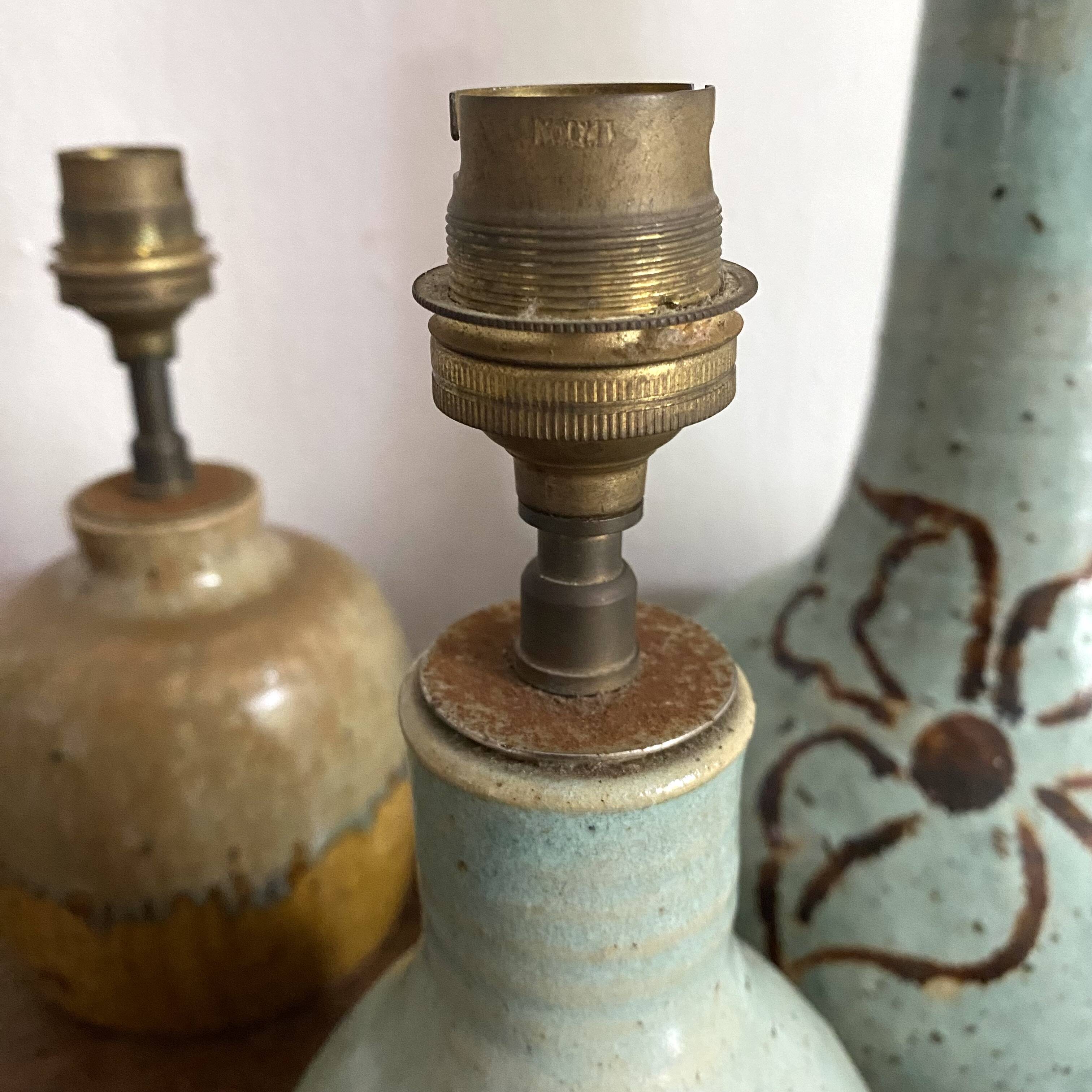 matching signed ceramic lamp bases