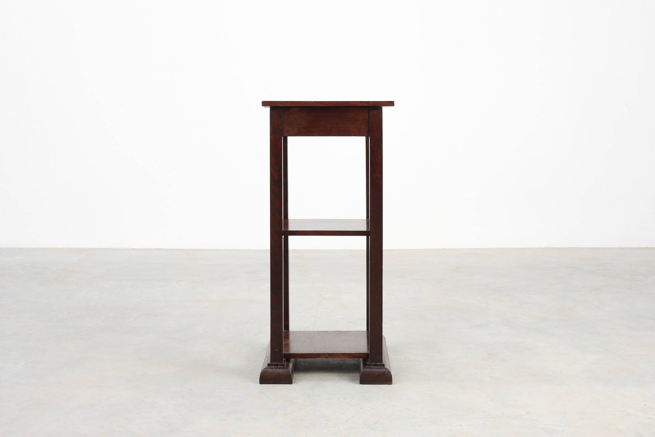 Art Deco dark oak pedestal, Belgium 1920s