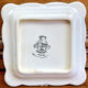 9 old square plates for cake, dessert, and aperitif from Longwy Moustier.
