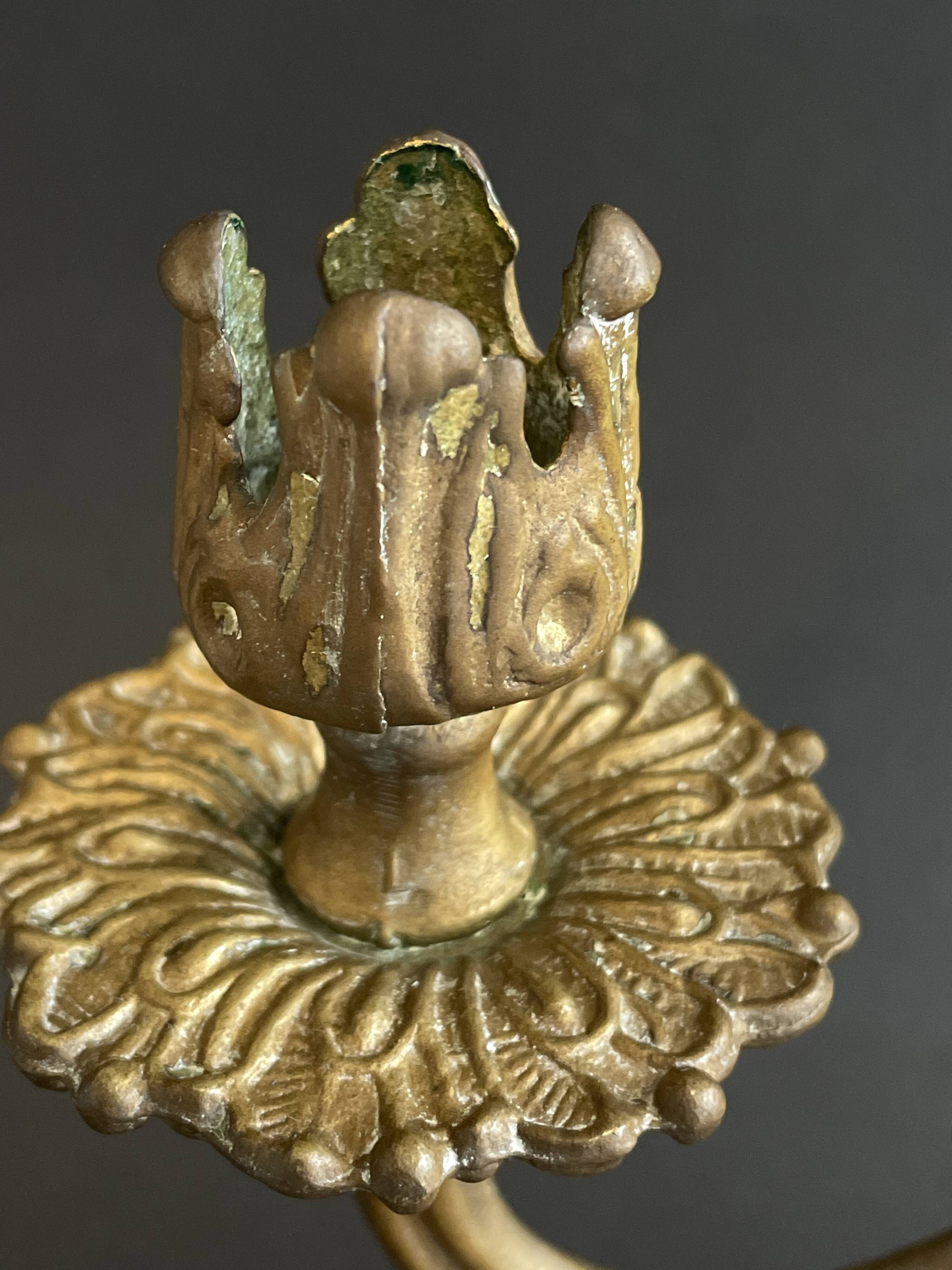 Pair of Napoleon III candelabra in brass, 19th century