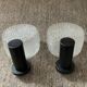 Pair of vintage wall lamps in molded glass, 80s