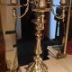 Silver metal candlestick 5 lights baroque style