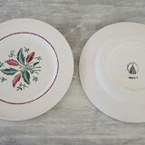5 anciennes assiettes plates – faïencerie l’amandinoise 6541