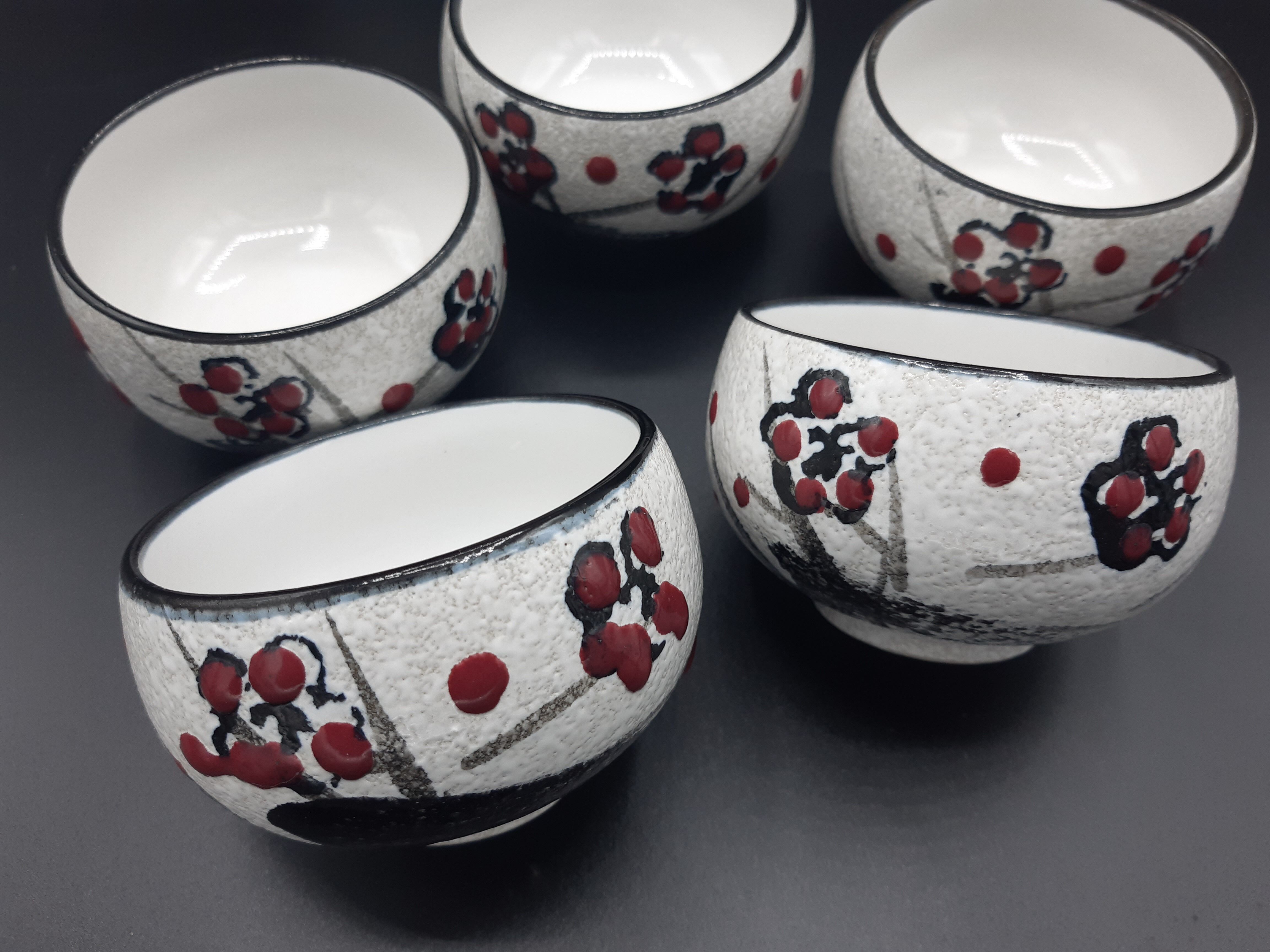 Teapot and 5 cups inspired by Japan