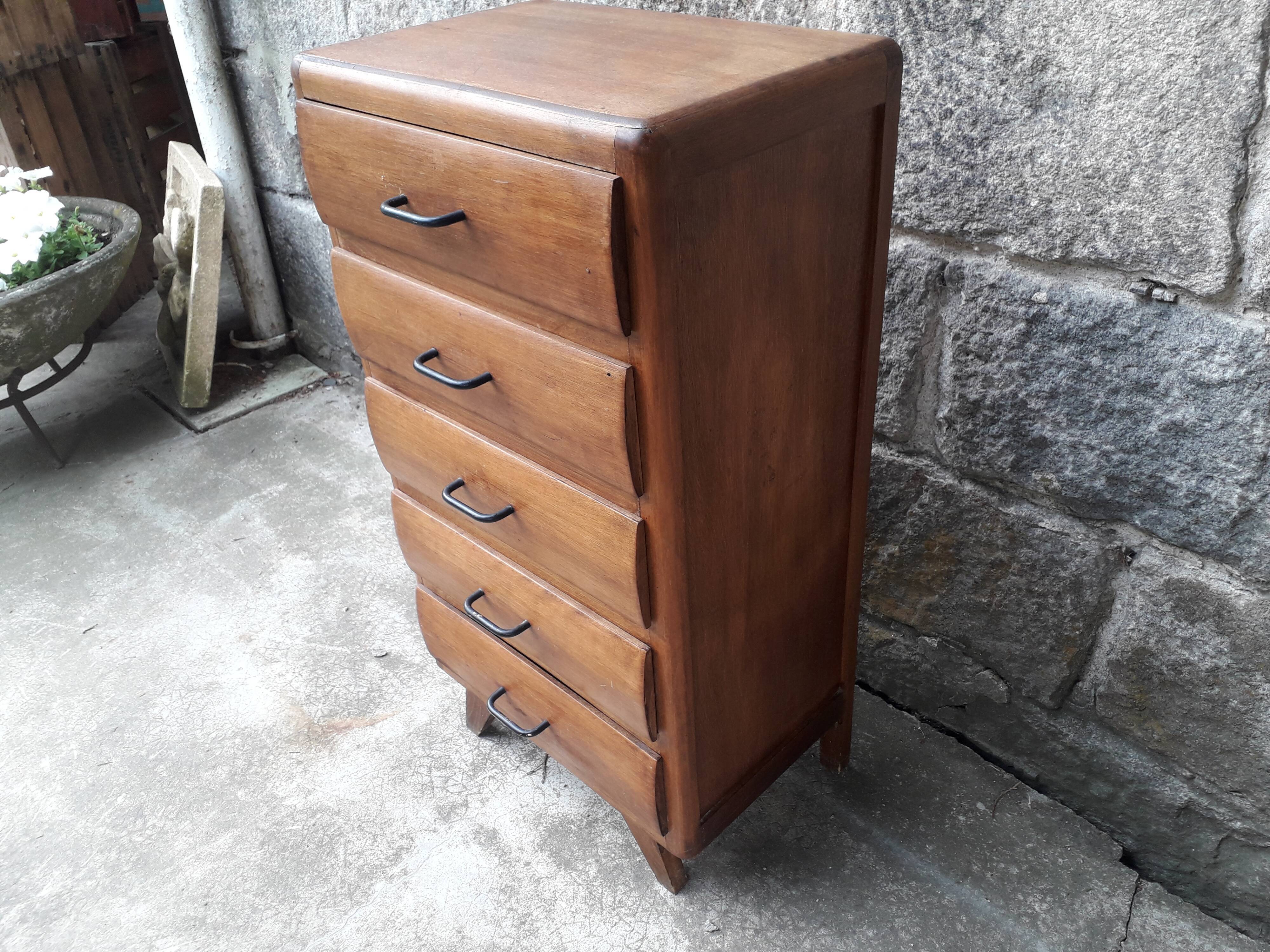 Commode à tiroirs pieds compas