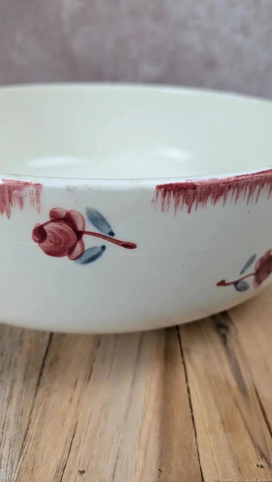Soup tureen / salad bowl Gien Venice Poitevine hand-painted
